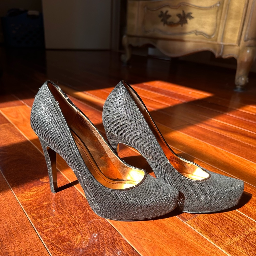 BCBGeneration Sparkly Black Heels